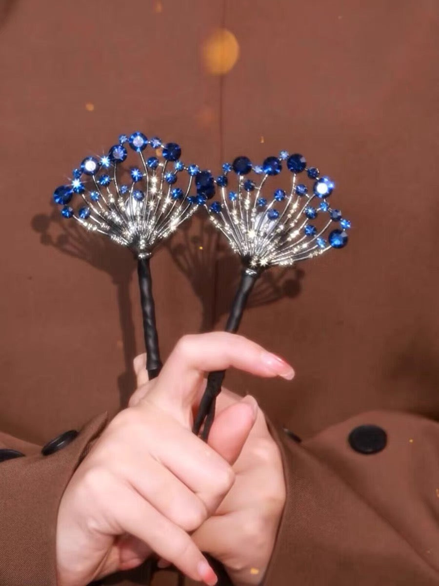 258.Blue Sapphire Feather Hairpin