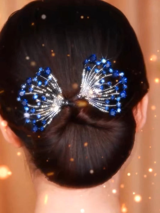 258.Blue Sapphire Feather Hairpin