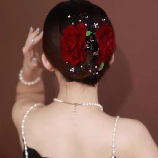 505 Red Rose Hair Clip