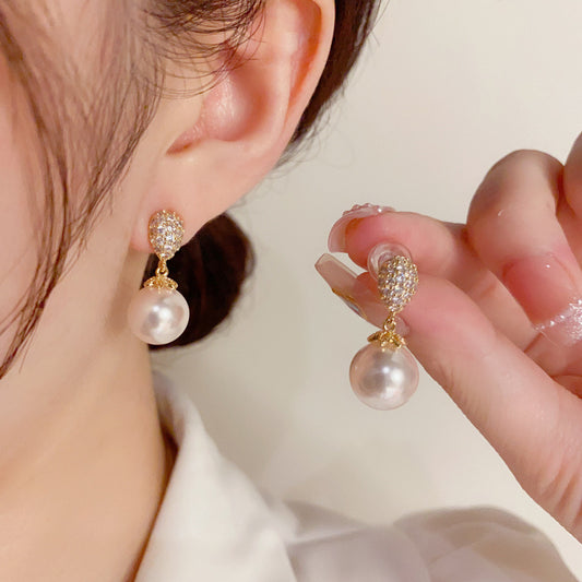 203.Drop Pearl Earrings