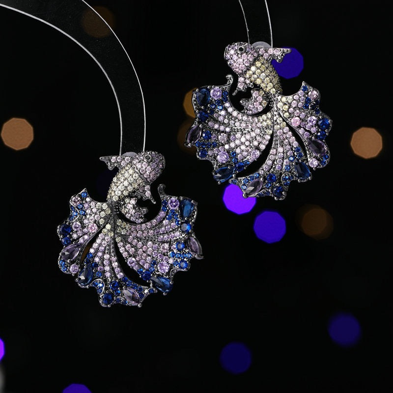 122.Sparkling Fish Earrings