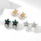 150.Lily Flower Pearl Stud Earrings