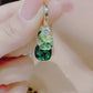 66.Peacock Green Zircon Earrings